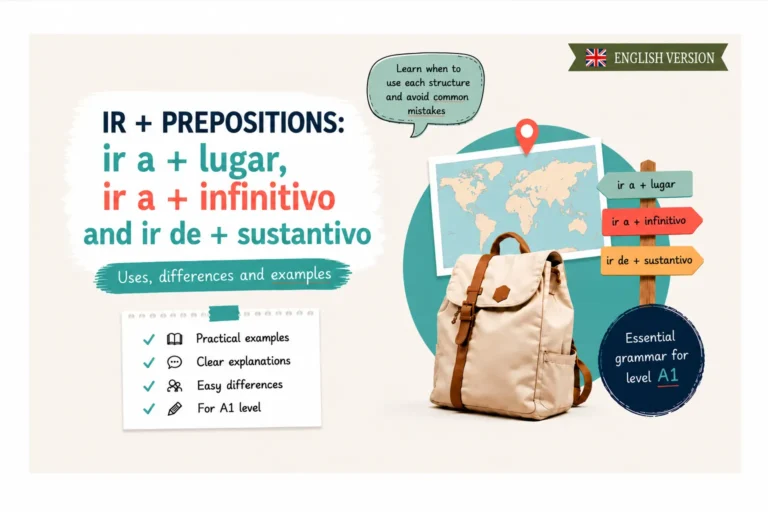IR + prepositions in Spanish explained in English with examples and exercises for Spanish learners